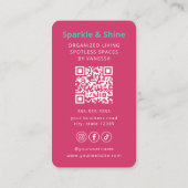 Professional Maid House Cleaning Housekeeping Pink Visitenkarte (Rückseite)