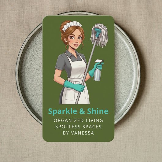 Professional Maid House Cleaning Housekeeping Visitenkarte