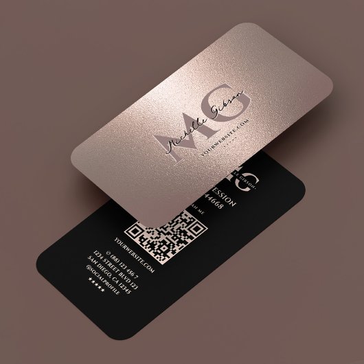 Professional Marketing Faux Copper Bronze Rosegold Visitenkarte