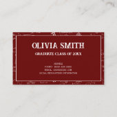 Professional Maroon Math Formulas Graduate  Visitenkarte (Rückseite)