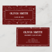 Professional Maroon Math Formulas Graduate  Visitenkarte (Vorne/Hinten)