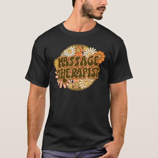 Professional Massage Therapist Masseuse Groovy Mas T-Shirt (Vorderseite)