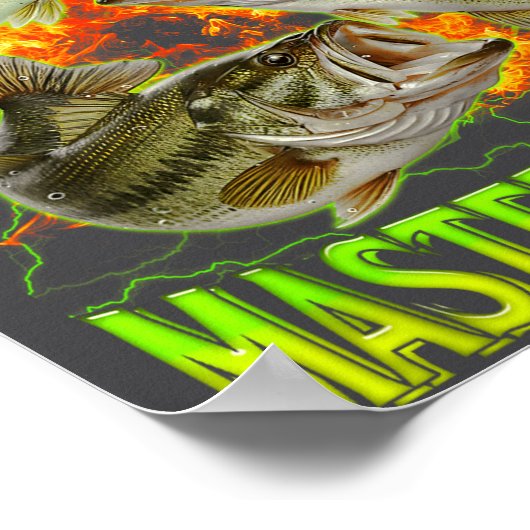Professional Master Baiter Funny Fishing Meme Boot Poster (Ecke)
