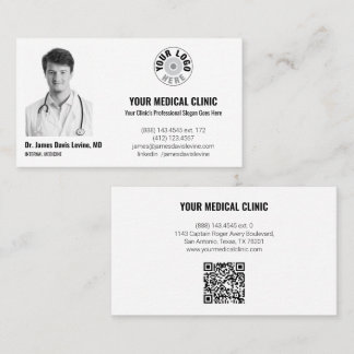 Professional Medical Doctor Photo & Logo, QR Code  Visitenkarte