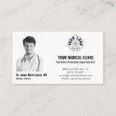 Professional Medical Doctor Photo & Logo, QR Code  Visitenkarte (Vorderseite)