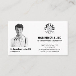 Professional Medical Doctor Photo & Logo, QR Code  Visitenkarte