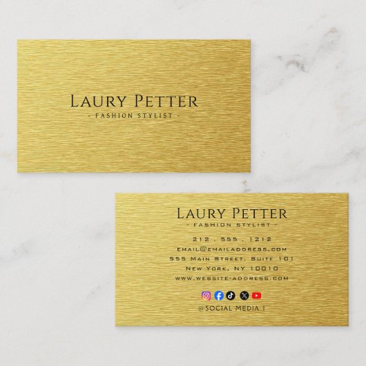 Professional metallic look visitenkarte (Vorne/Hinten)