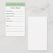 Professional Minimal Appointment Reminder Card Terminkarte (Vorne/Hinten)