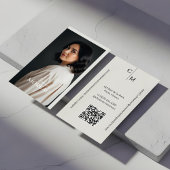 Professional Minimal Elegant Modern Photo QR Code Visitenkarte