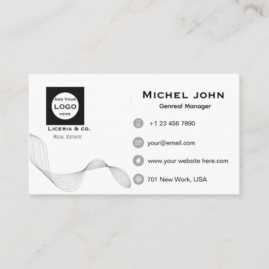 professional Minimalist business custom card Visitenkarte (Vorderseite)