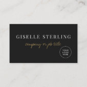 Professional Minimalist Company Logo QR Code Visitenkarte (Vorderseite)