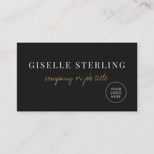 Professional Minimalist Company Logo QR Code Visitenkarte (Vorderseite)