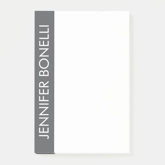 Professional minimalist modern bold name grey  post-it klebezettel (Vorderseite)