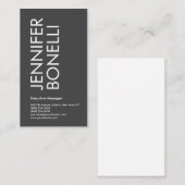 Professional minimalist modern bold text grey  begleitkarte (Vorne/Hinten)