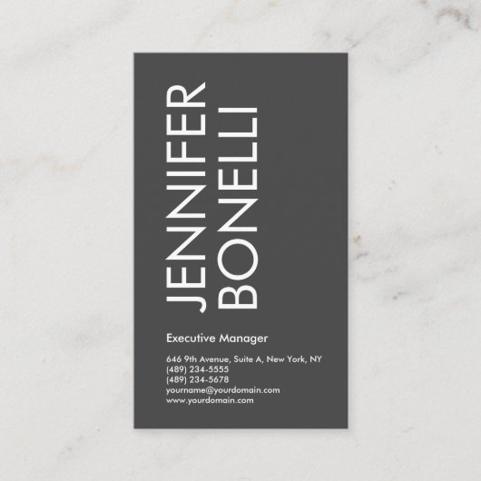 Professional minimalist modern bold text grey  begleitkarte (Vorderseite)