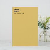 Professional minimalist modern gold color briefpapier (Stehend Vorderseite)