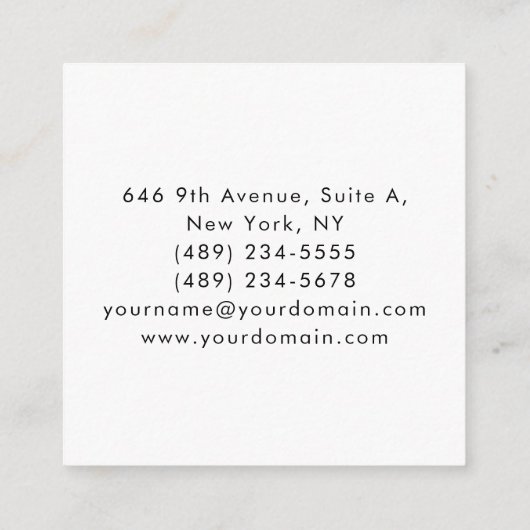 Professional minimalist modern plain begleitkarte (Rückseite)