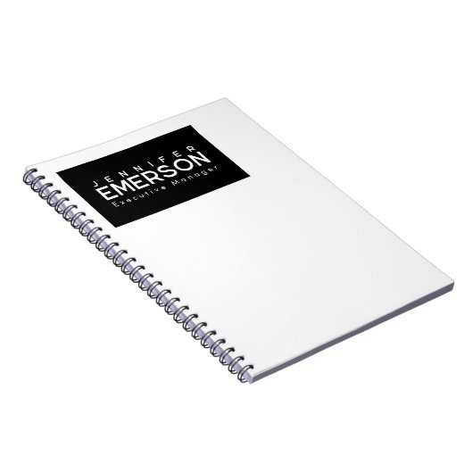 Professional minimalist modern plain black white notizblock (Rechte Seite)