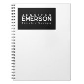 Professional minimalist modern plain black white notizblock (Vorderseite)