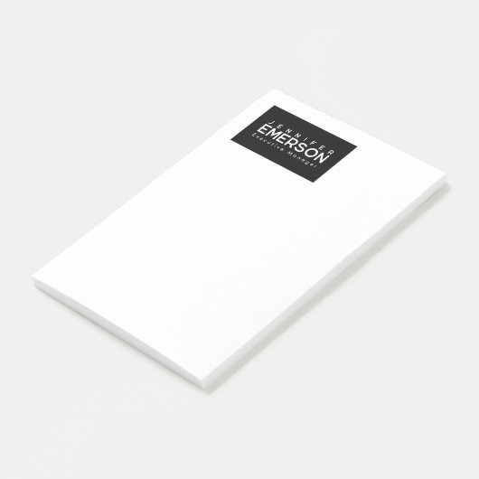 Professional minimalist modern plain black white post-it klebezettel (angewinkelt)