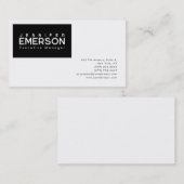 Professional minimalist modern plain black white visitenkarte (Vorne/Hinten)
