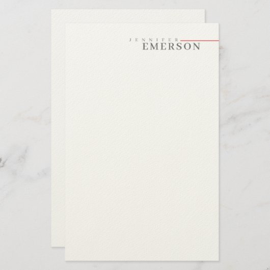 Professional minimalist modern plain briefpapier (Vorne/Hinten)