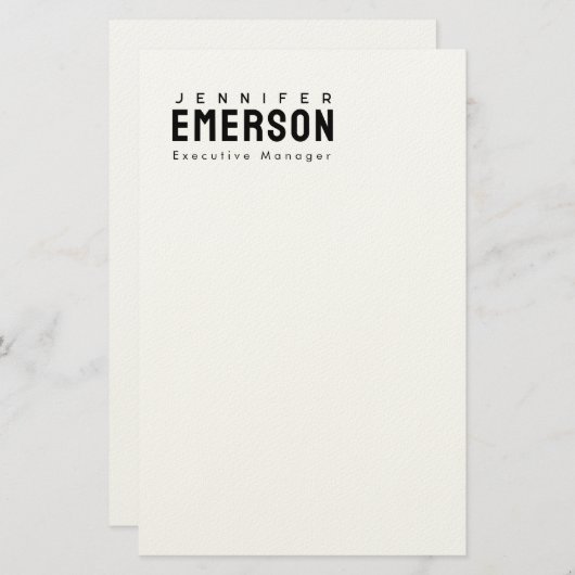 Professional minimalist modern plain briefpapier (Vorne/Hinten)