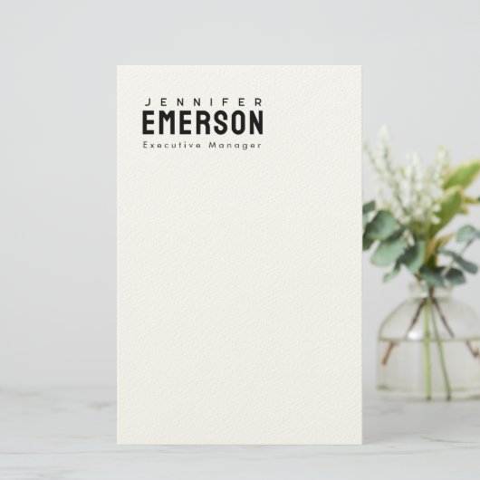 Professional minimalist modern plain  briefpapier (Stehend Vorderseite)