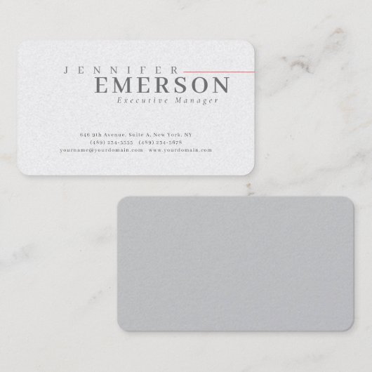 Professional minimalist modern plain premium pearl visitenkarte (Vorne/Hinten)