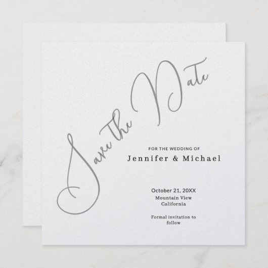 Professional Minimalist Modern Plain Simple Save The Date (Vorne/Hinten)