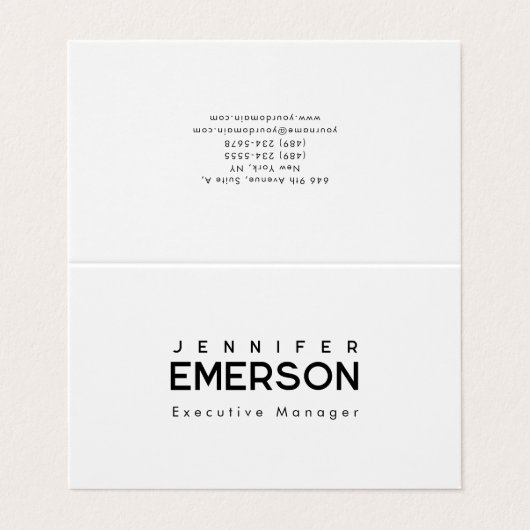 Professional minimalist modern plain visitenkarten (Außenseite Aufgefaltet)