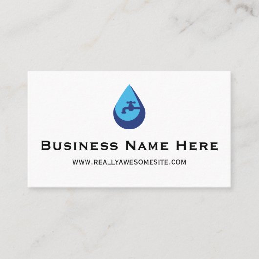 Professional Minimalist Plumber Business Card Visitenkarte (Vorderseite)