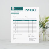 Professional Minimalist Teal Business Paper Sheet (Stehend Vorderseite)