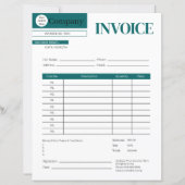 Professional Minimalist Teal Business Paper Sheet (Vorderseite)