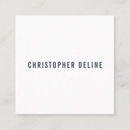 Professional Minimum Dark Blue White Consultant Quadratische Visitenkarte (Vorderseite)