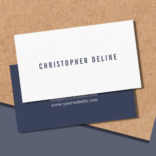 Professional Minimum Dark Blue White Consultant Visitenkarte