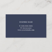 Professional Minimum Dark Blue White Consultant Visitenkarte (Rückseite)