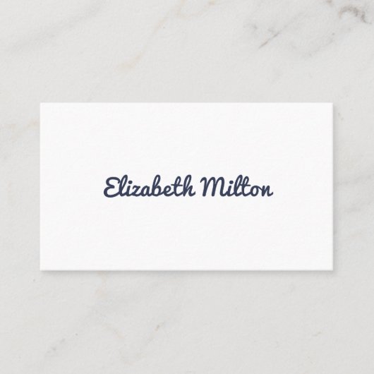 Professional Minimum Dark Blue White Consultant Visitenkarte (Vorderseite)