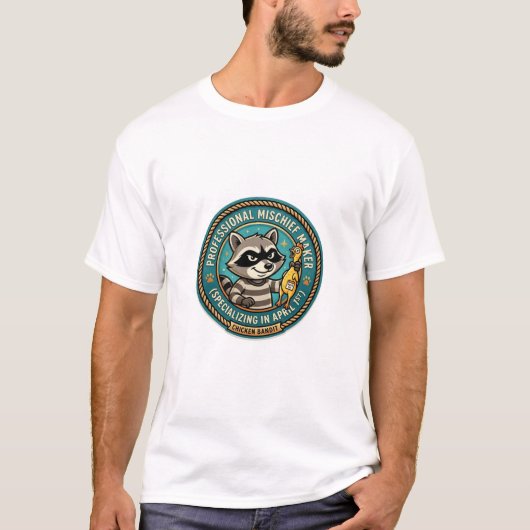 Professional Mischief Maker Raccoon Funny Tee (Vorderseite)