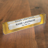 Professional Modern Black and Gold Office Namensplakette (Seite)