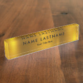 Professional Modern Black and Gold Office Namensplakette (Seite)