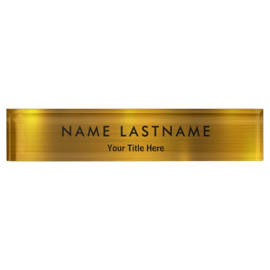 Professional Modern Black and Gold Office Namensplakette (Vorderseite)