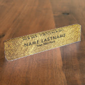 Professional Modern Black and Gold Office Namensplakette (Seite)