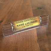 Professional Modern Black and Gold Office Namensplakette (Seite)