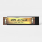 Professional Modern Black and Gold Office Schreibtischnamensplakette (Vorderseite )