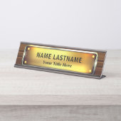 Professional Modern Black and Gold Office Schreibtischnamensplakette (Vorderseite )