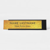 Professional Modern Black and Gold Office Schreibtischnamensplakette (Vorderseite )