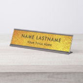 Professional Modern Black and Gold Office Schreibtischnamensplakette (Vorderseite )