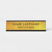 Professional Modern Black and Gold Office Schreibtischnamensplakette (Vorderseite )