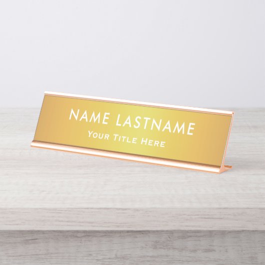 Professional Modern Black and Gold Office Schreibtischnamensplakette (Vorderseite )
